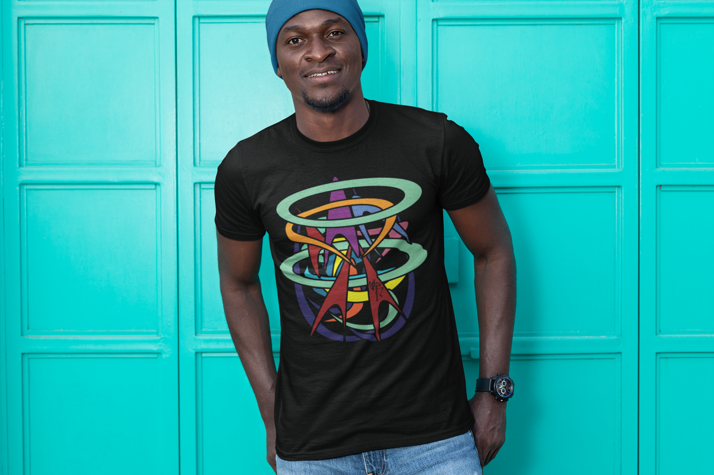 Abstract Short-Sleeve Graphic T-Shirt