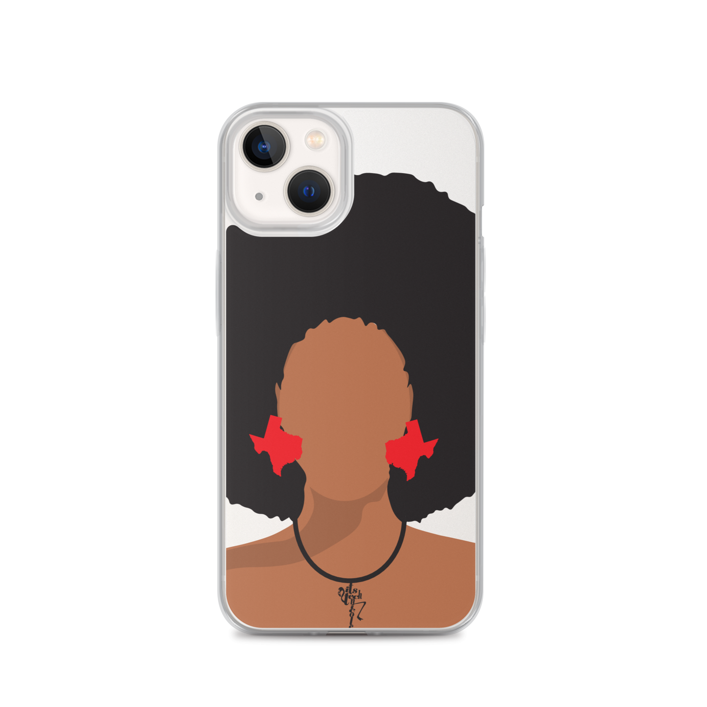 Melanin Poppin' with Texas Earrings iPhone Case