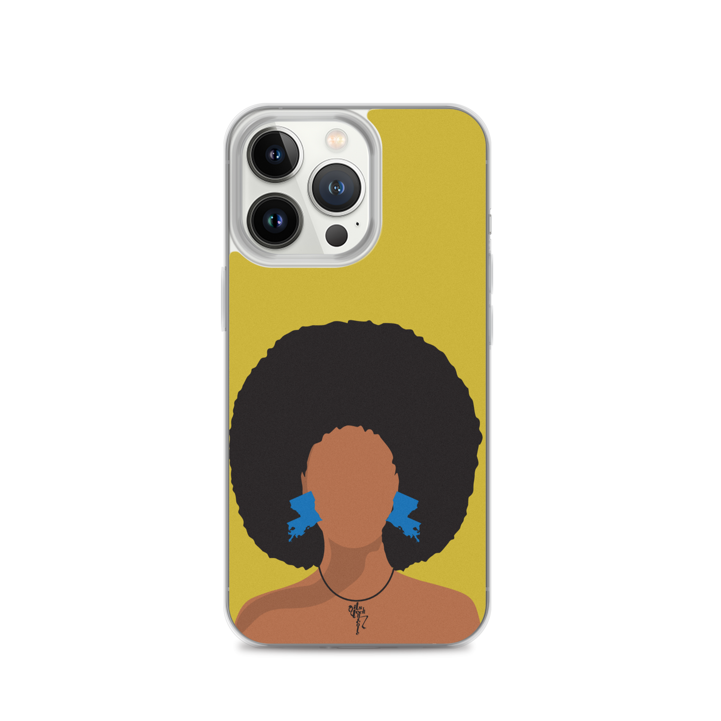 Melanin Poppin' with Louisiana Earrings iPhone Case