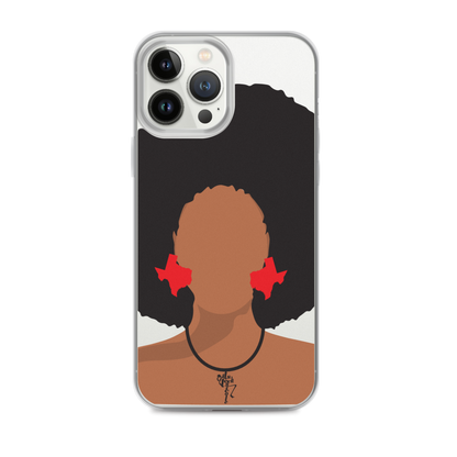 Melanin Poppin' with Texas Earrings iPhone Case