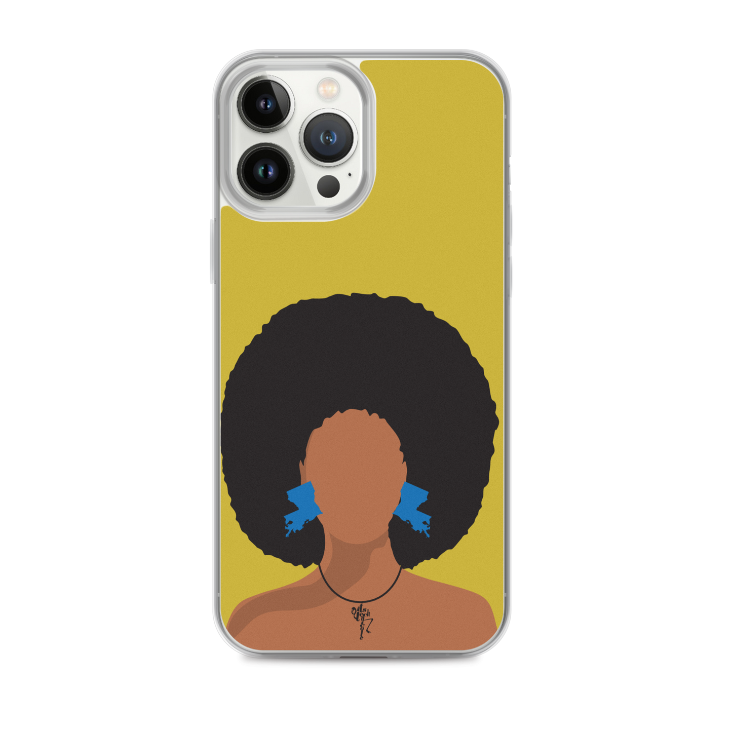 Melanin Poppin' with Louisiana Earrings iPhone Case