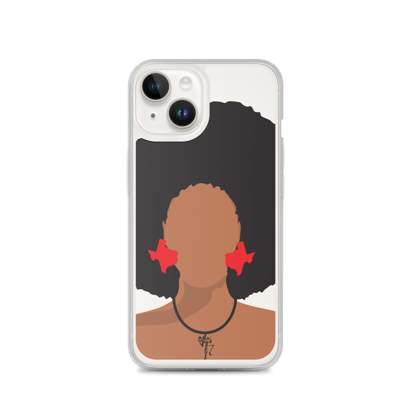 Melanin Poppin' with Texas Earrings iPhone Case
