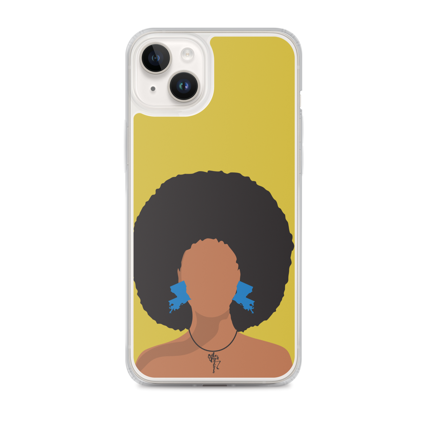 Melanin Poppin' with Louisiana Earrings iPhone Case
