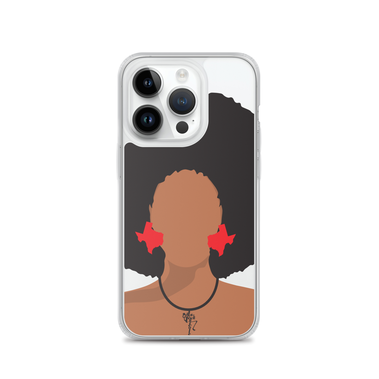 Melanin Poppin' with Texas Earrings iPhone Case