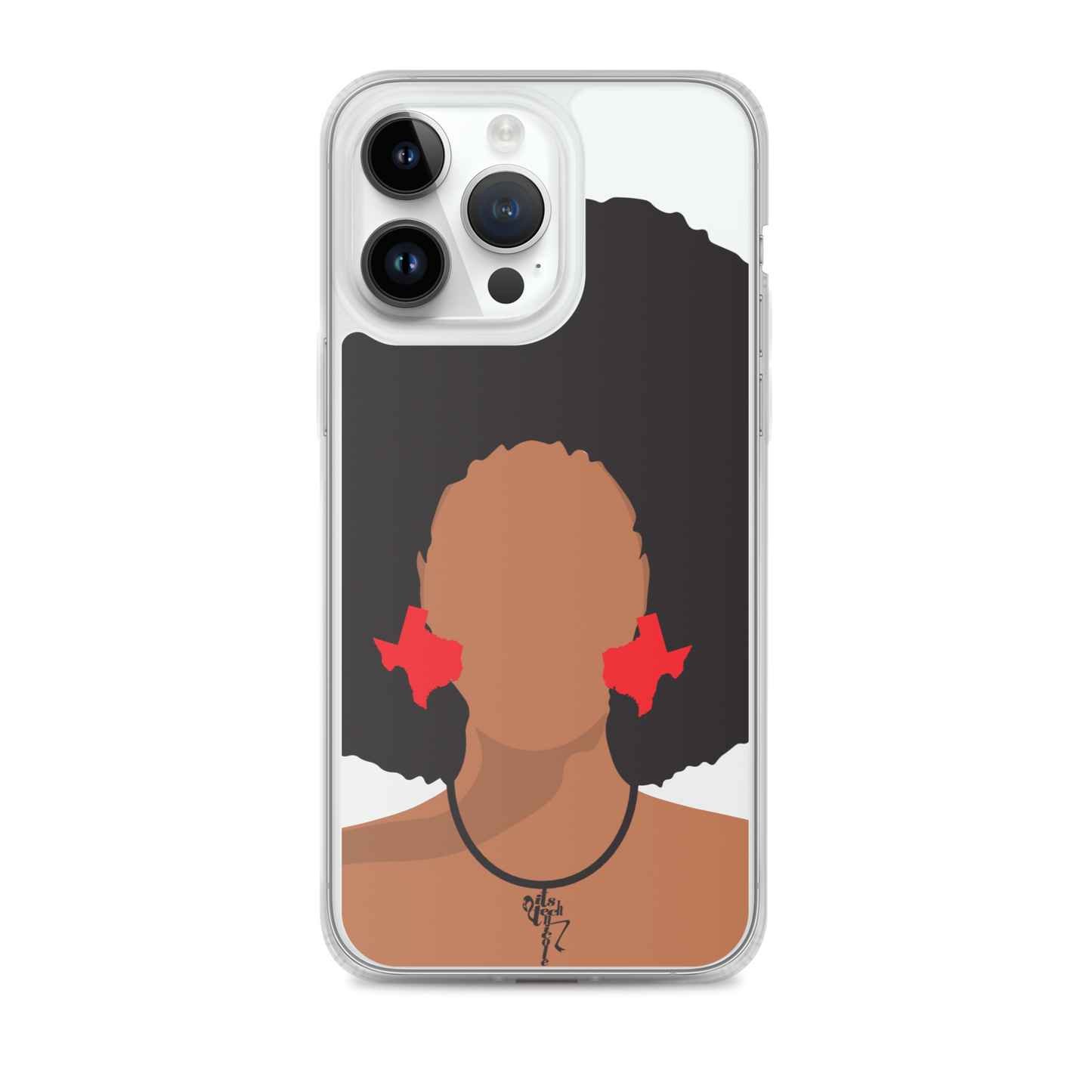 Melanin Poppin' with Texas Earrings iPhone Case