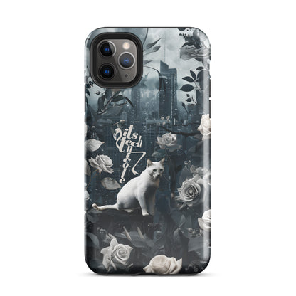 White Cat Rose Aesthetic Tough Case for iPhone®