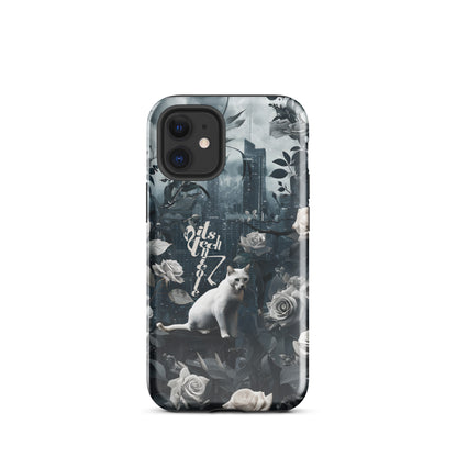 White Cat Rose Aesthetic Tough Case for iPhone®