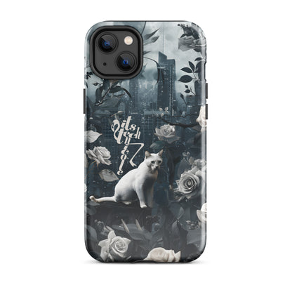 White Cat Rose Aesthetic Tough Case for iPhone®