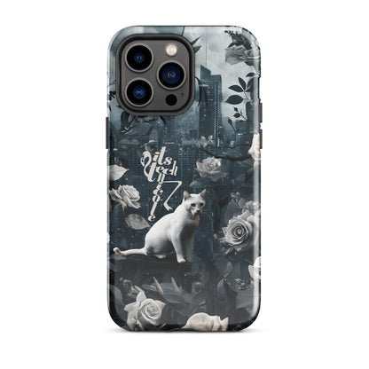 White Cat Rose Aesthetic Tough Case for iPhone®