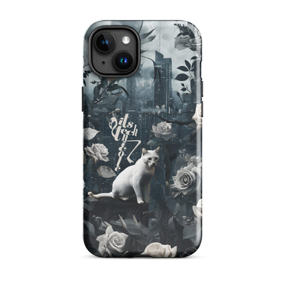 White Cat Rose Aesthetic Tough Case for iPhone®