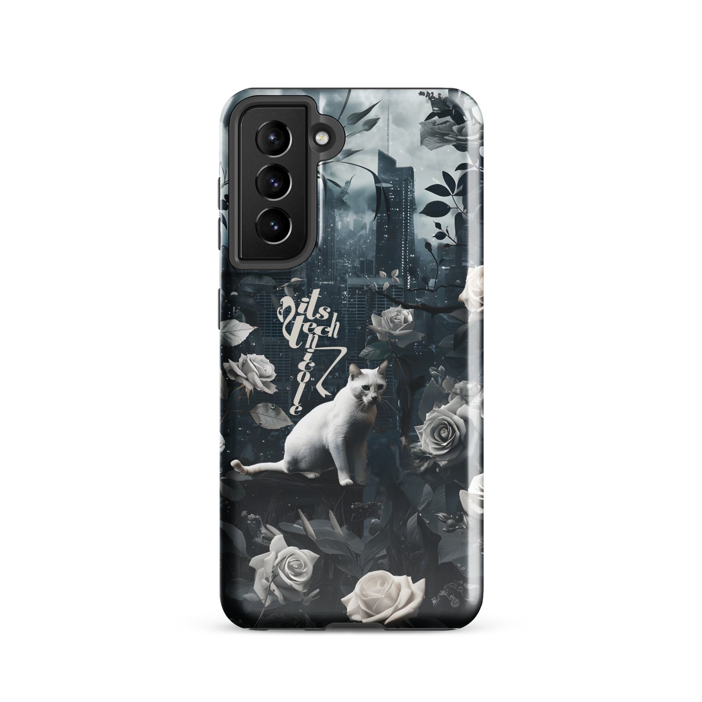 White Cat Rose Aesthetic Tough case for Samsung®