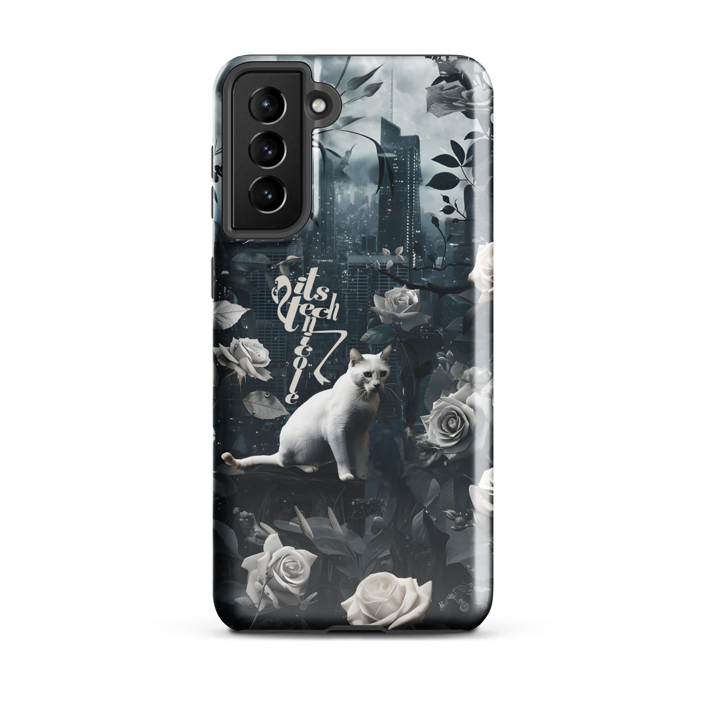 White Cat Rose Aesthetic Tough case for Samsung®