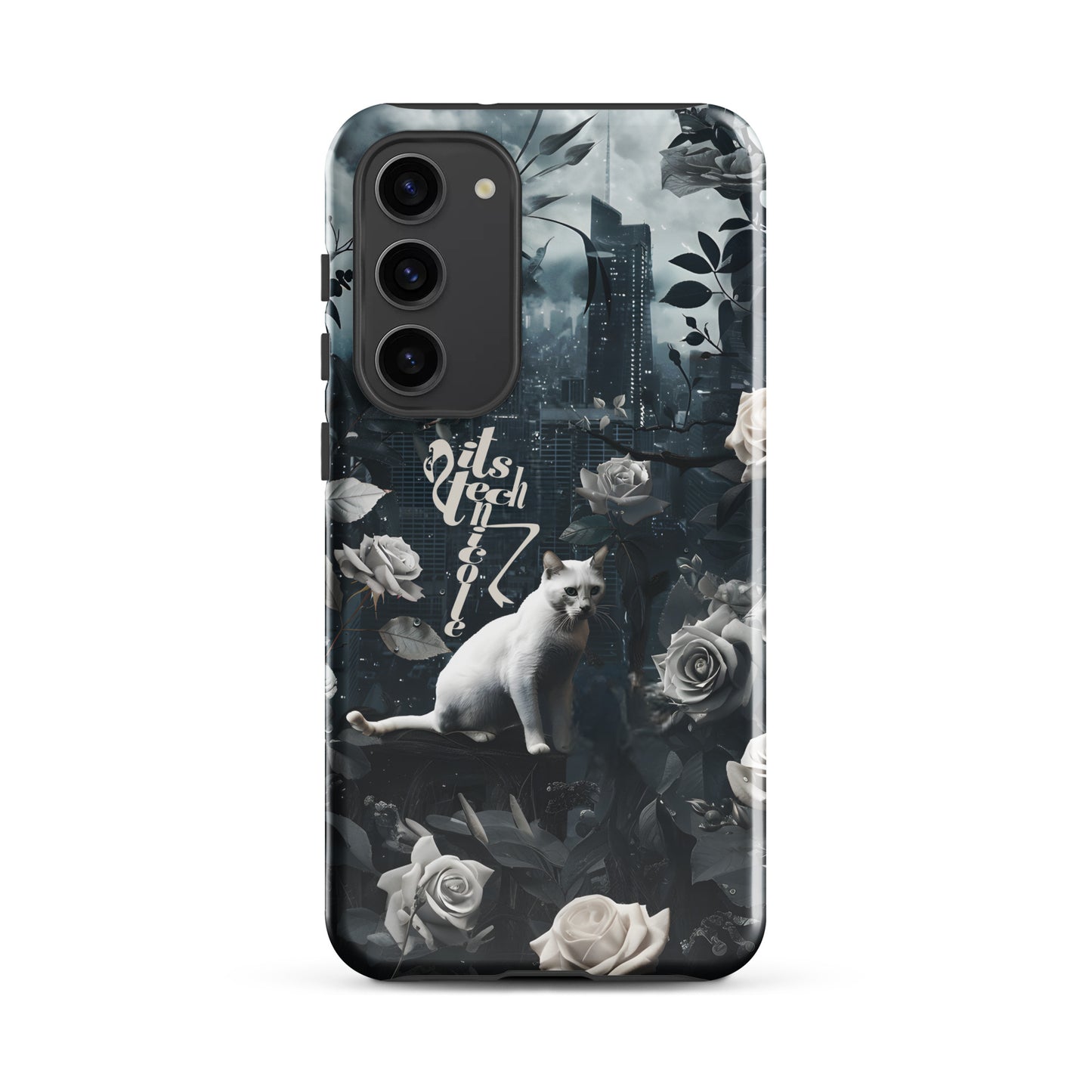 White Cat Rose Aesthetic Tough case for Samsung®