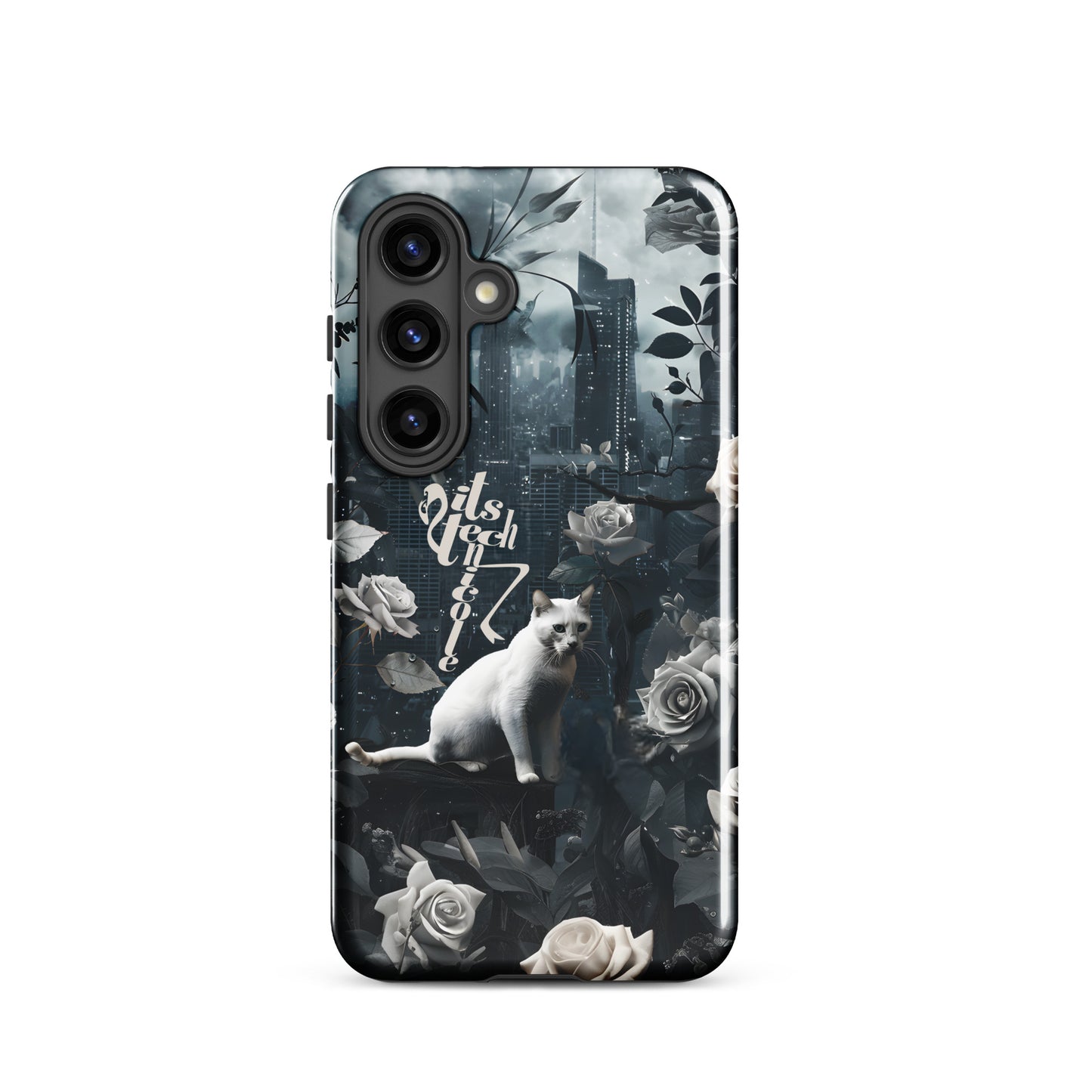 White Cat Rose Aesthetic Tough case for Samsung®