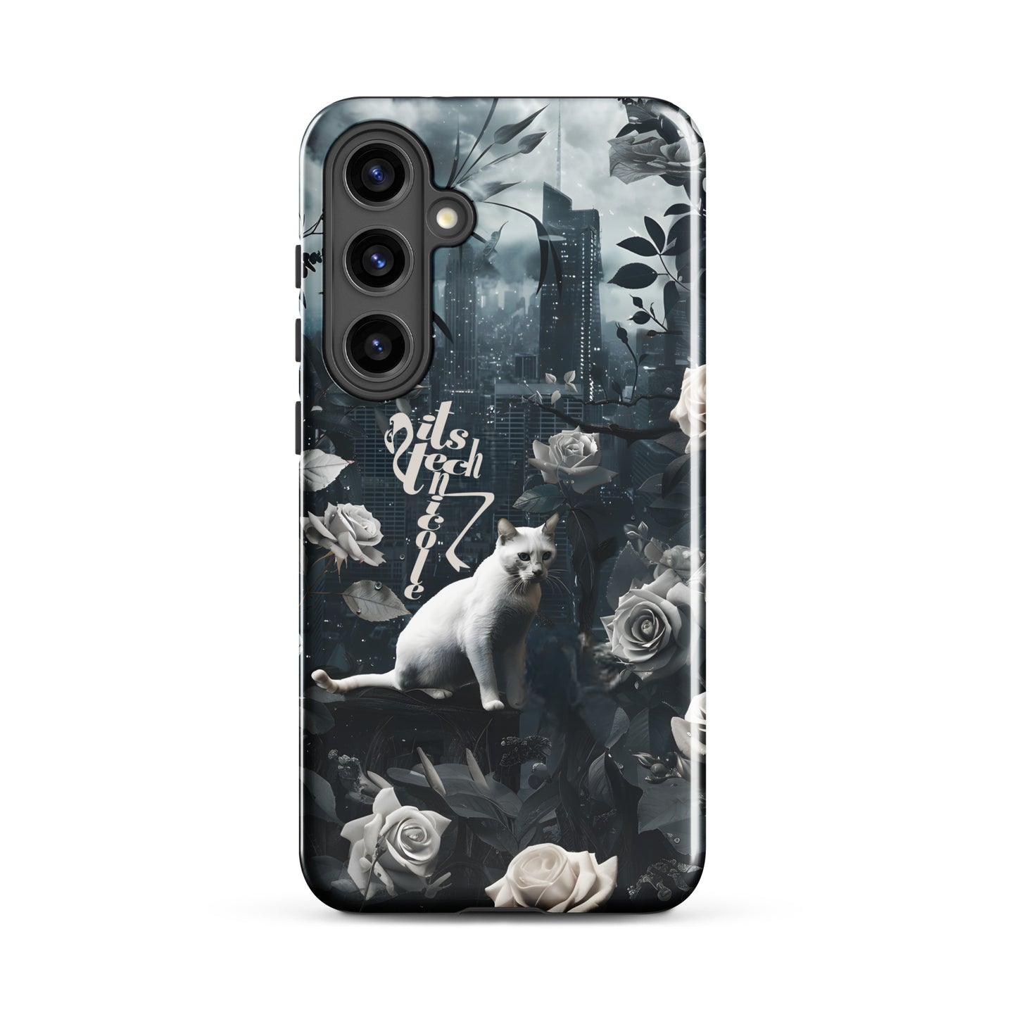 White Cat Rose Aesthetic Tough case for Samsung®