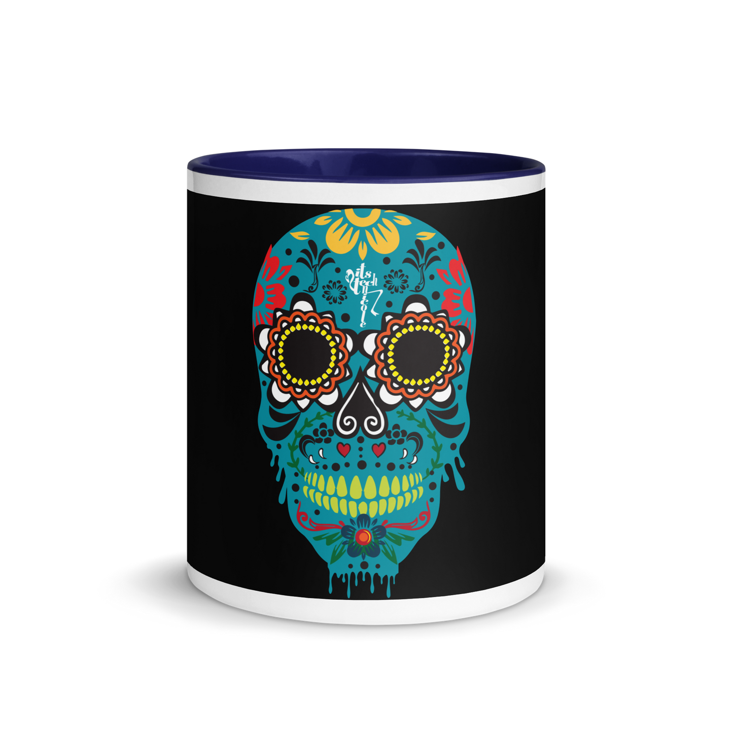 Dia de los Muertos Azul Mug with Color Inside