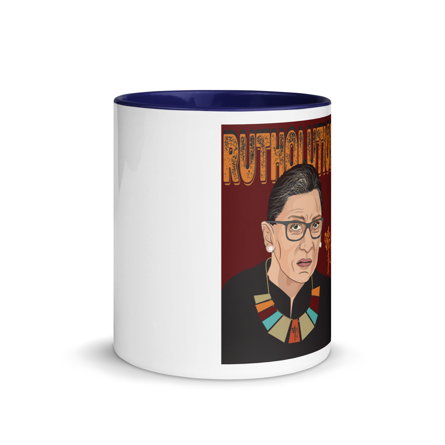 Ruth Bader Ginsburg Tribute Art Mug with Color Inside