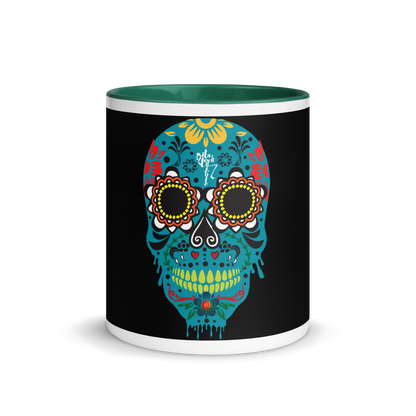 Dia de los Muertos Azul Mug with Color Inside