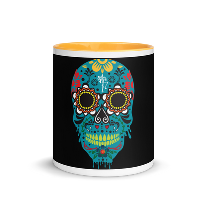 Dia de los Muertos Azul Mug with Color Inside