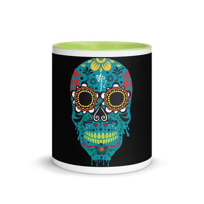 Dia de los Muertos Azul Mug with Color Inside