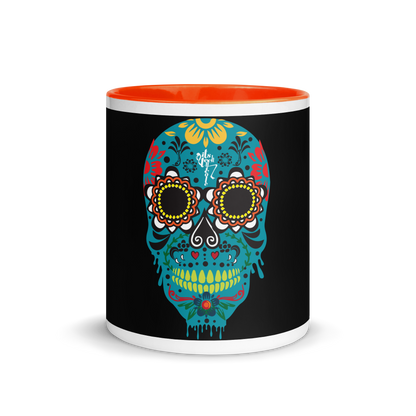 Dia de los Muertos Azul Mug with Color Inside