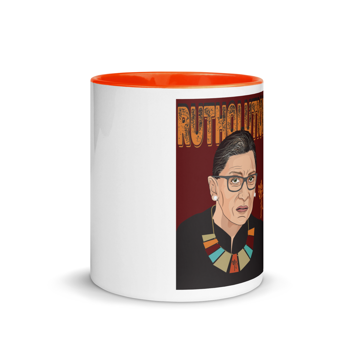 Ruth Bader Ginsburg Tribute Art Mug with Color Inside