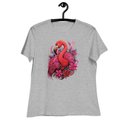 Flamingo Floral Zentangle Women's Relaxed T-Shirt