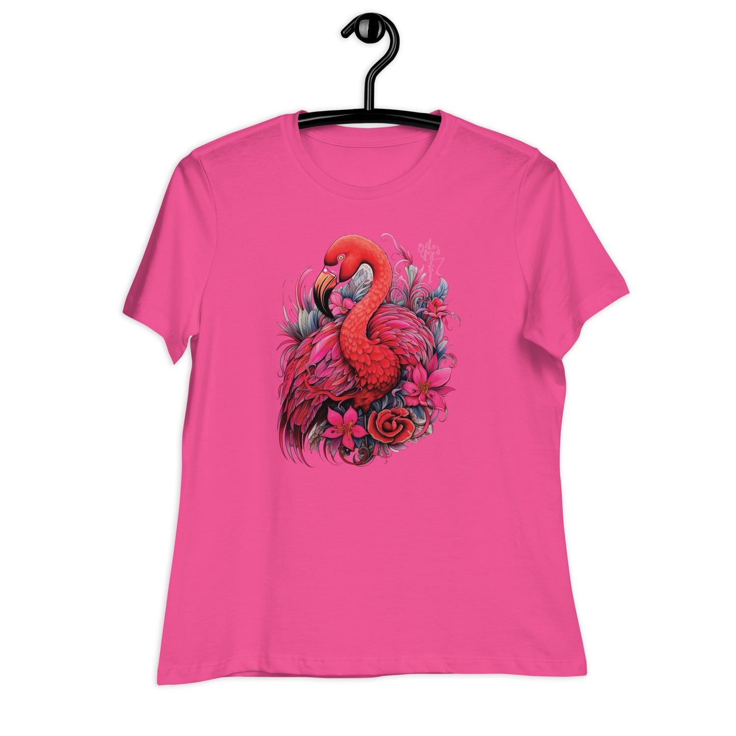 Flamingo Floral Zentangle Women's Relaxed T-Shirt
