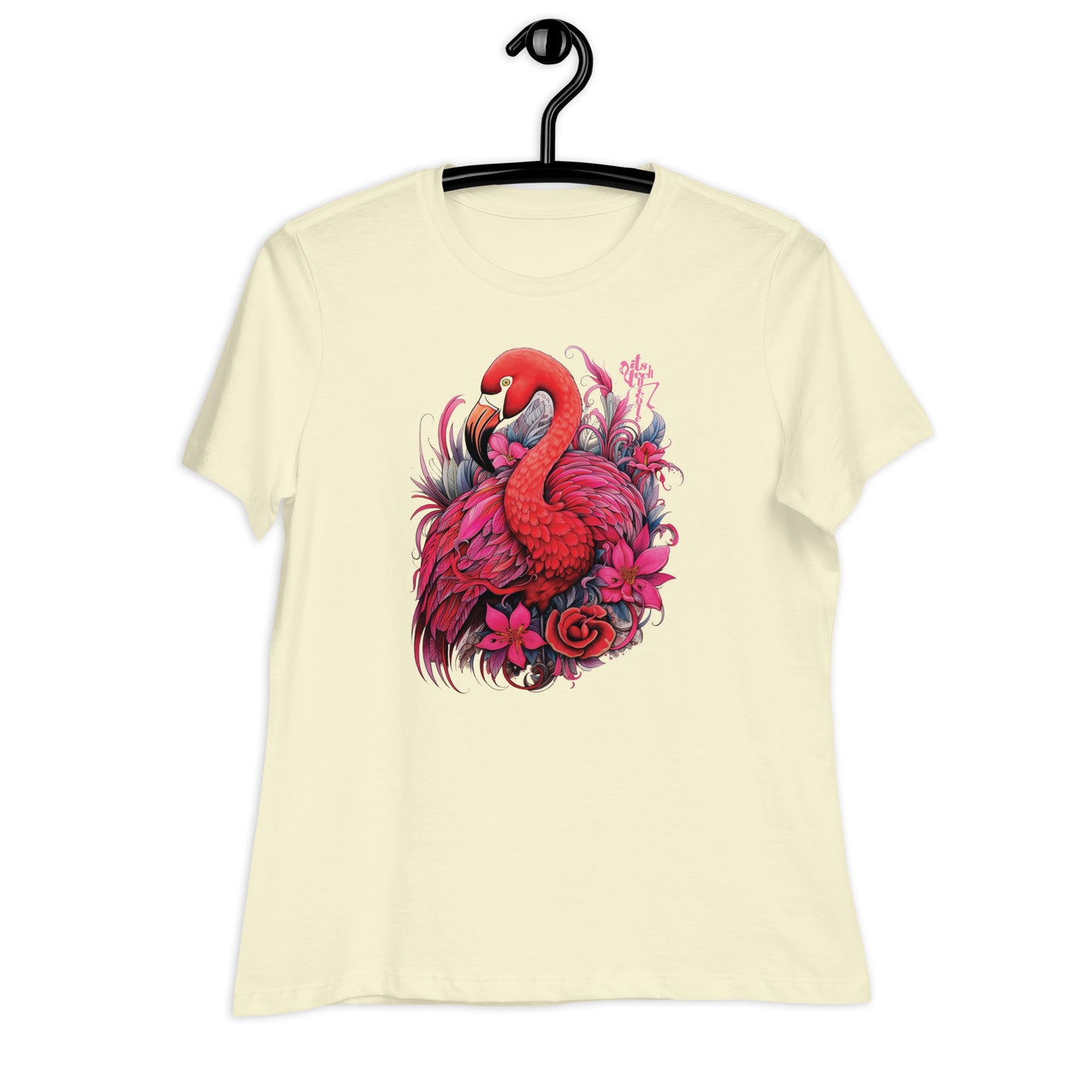 Flamingo Floral Zentangle Women's Relaxed T-Shirt
