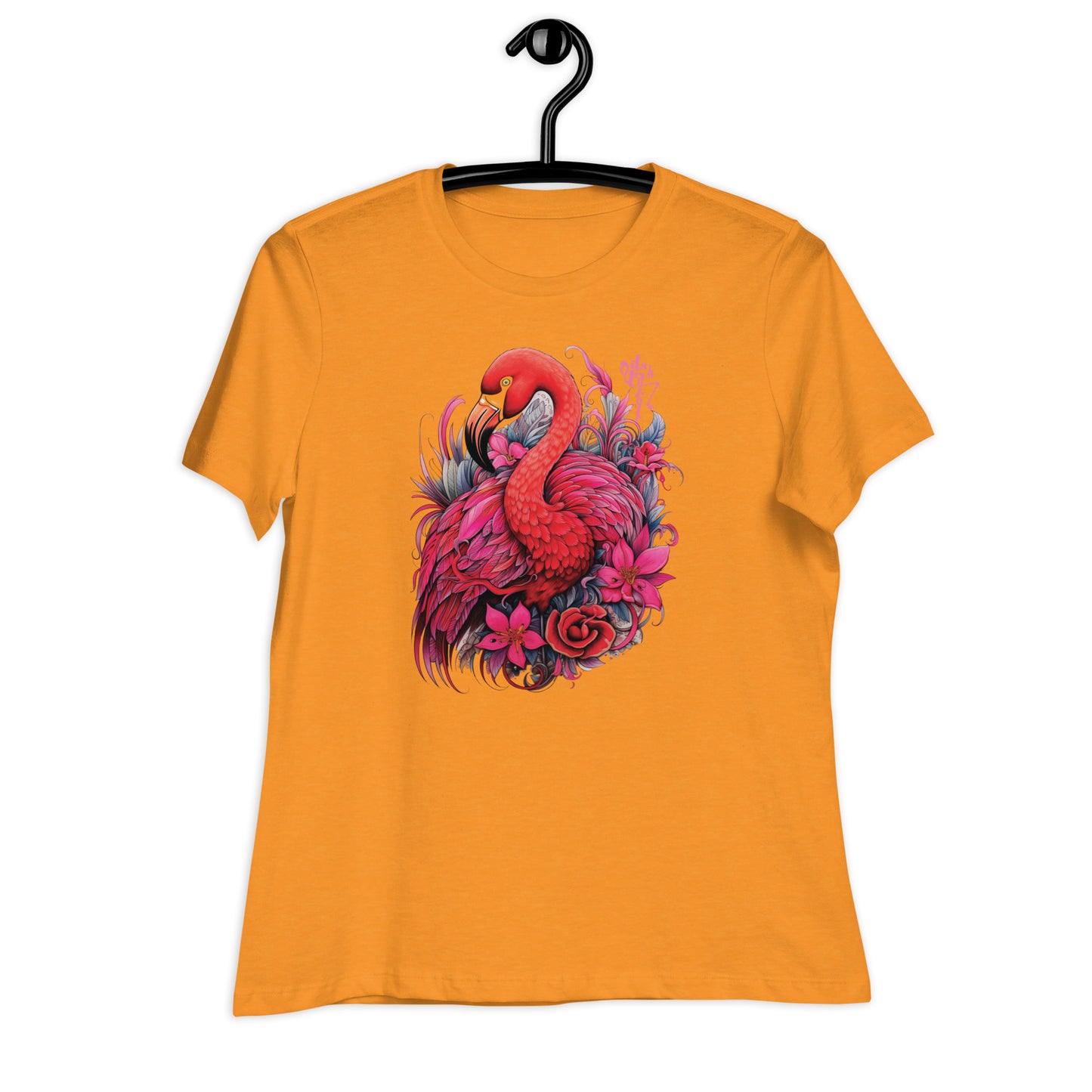 Flamingo Floral Zentangle Women's Relaxed T-Shirt