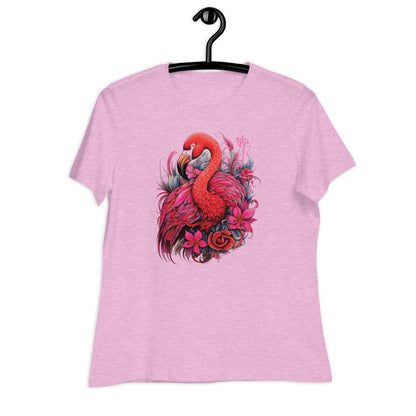 Flamingo Floral Zentangle Women's Relaxed T-Shirt