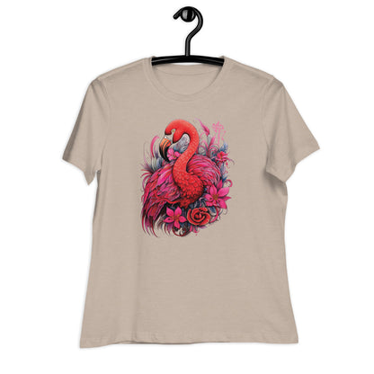 Flamingo Floral Zentangle Women's Relaxed T-Shirt