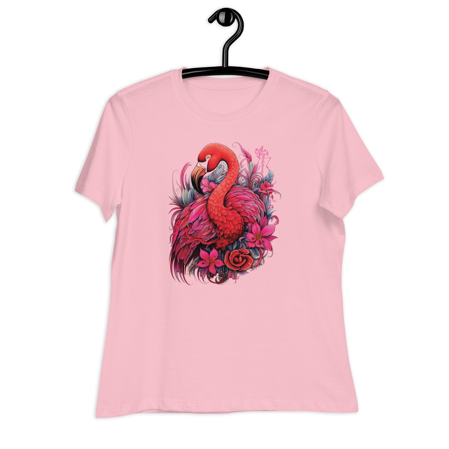 Flamingo Floral Zentangle Women's Relaxed T-Shirt