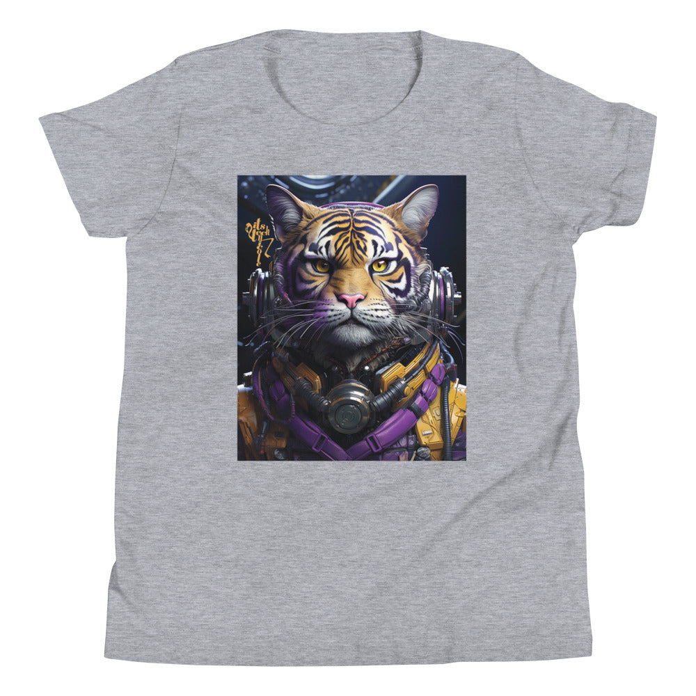 Futuristic Tiger Youth Short Sleeve T-Shirt