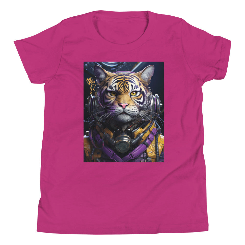 Futuristic Tiger Youth Short Sleeve T-Shirt