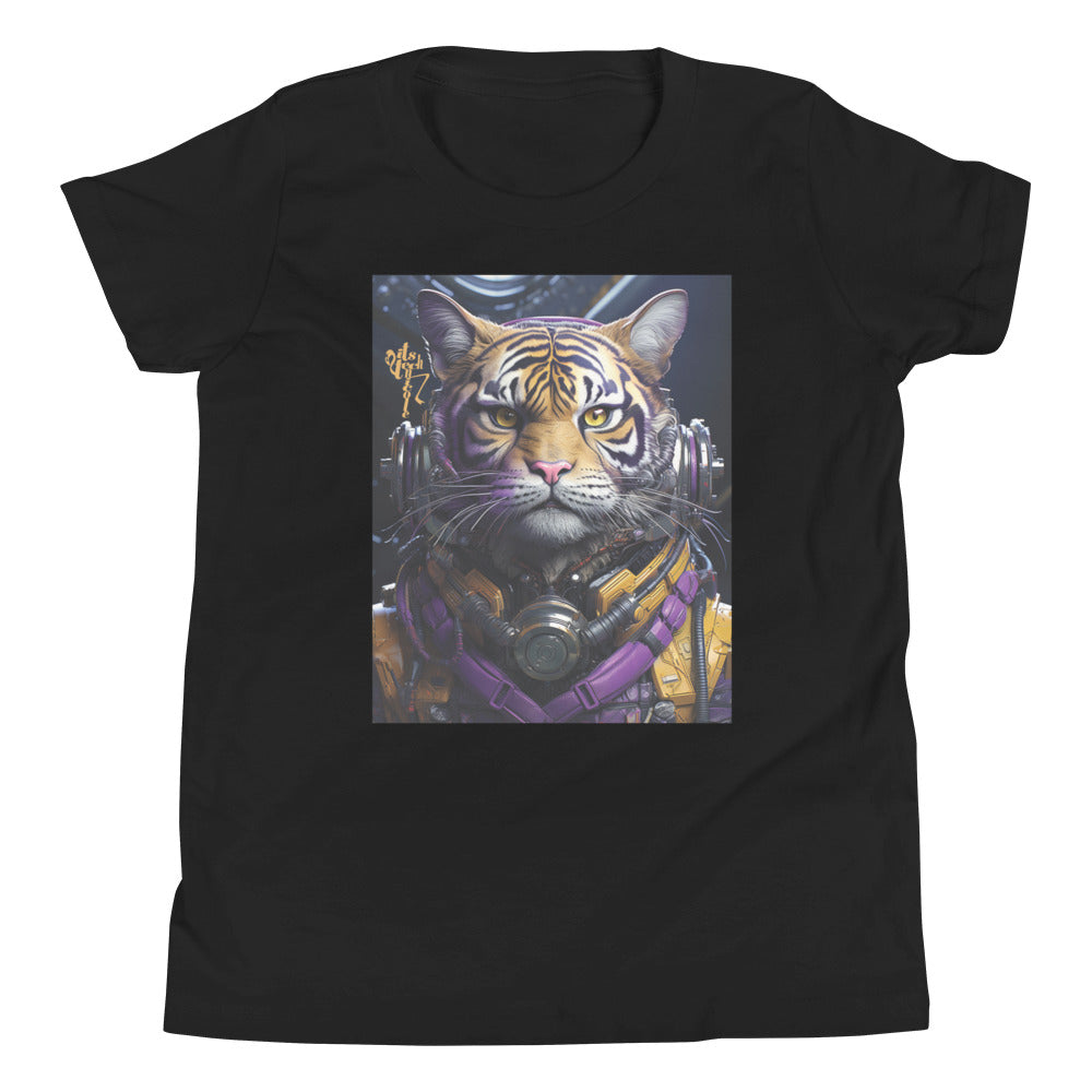 Futuristic Tiger Youth Short Sleeve T-Shirt
