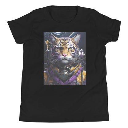 Futuristic Tiger Youth Short Sleeve T-Shirt