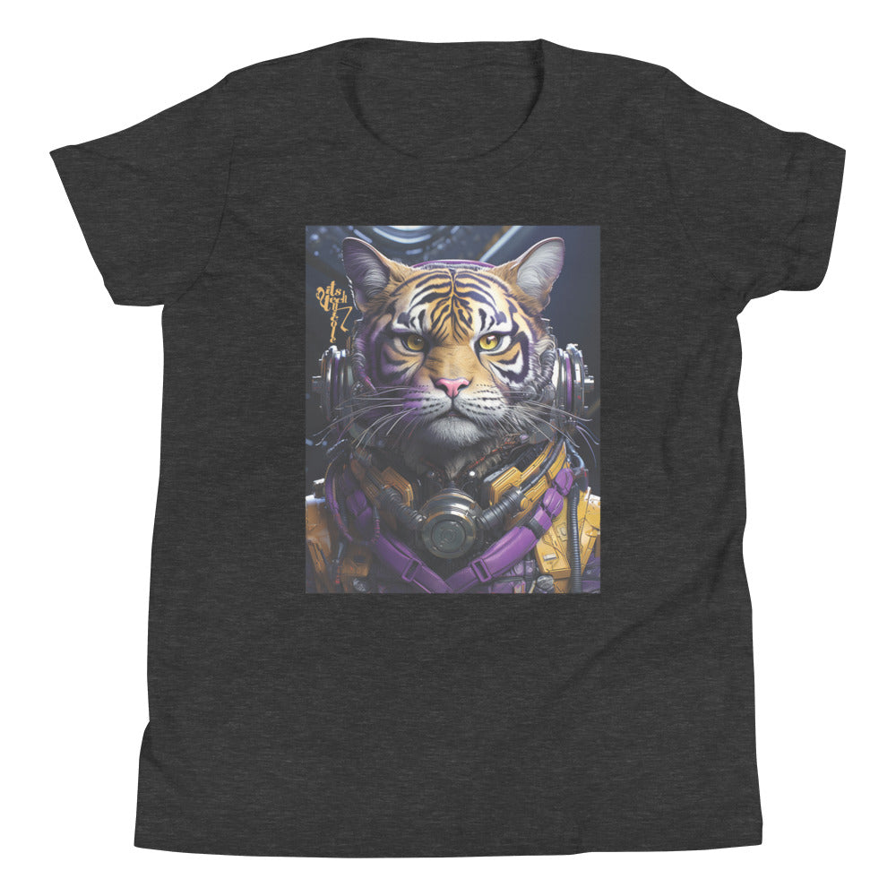 Futuristic Tiger Youth Short Sleeve T-Shirt