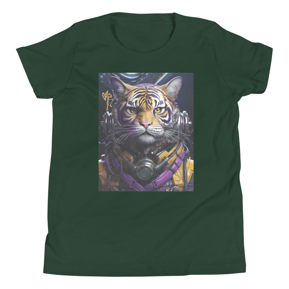 Futuristic Tiger Youth Short Sleeve T-Shirt