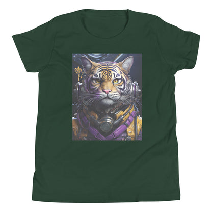 Futuristic Tiger Youth Short Sleeve T-Shirt