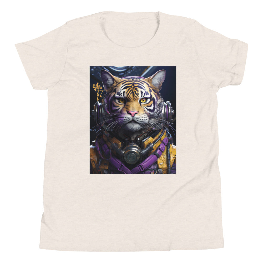 Futuristic Tiger Youth Short Sleeve T-Shirt