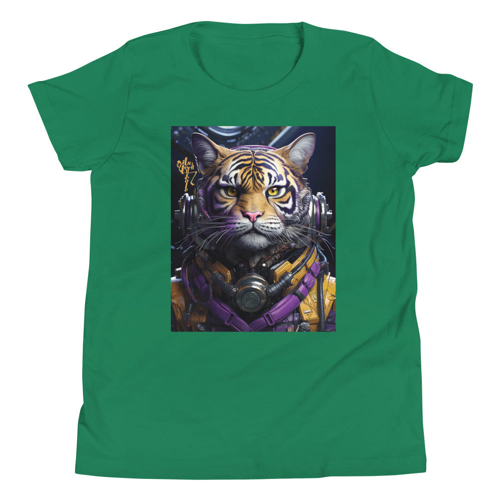 Futuristic Tiger Youth Short Sleeve T-Shirt