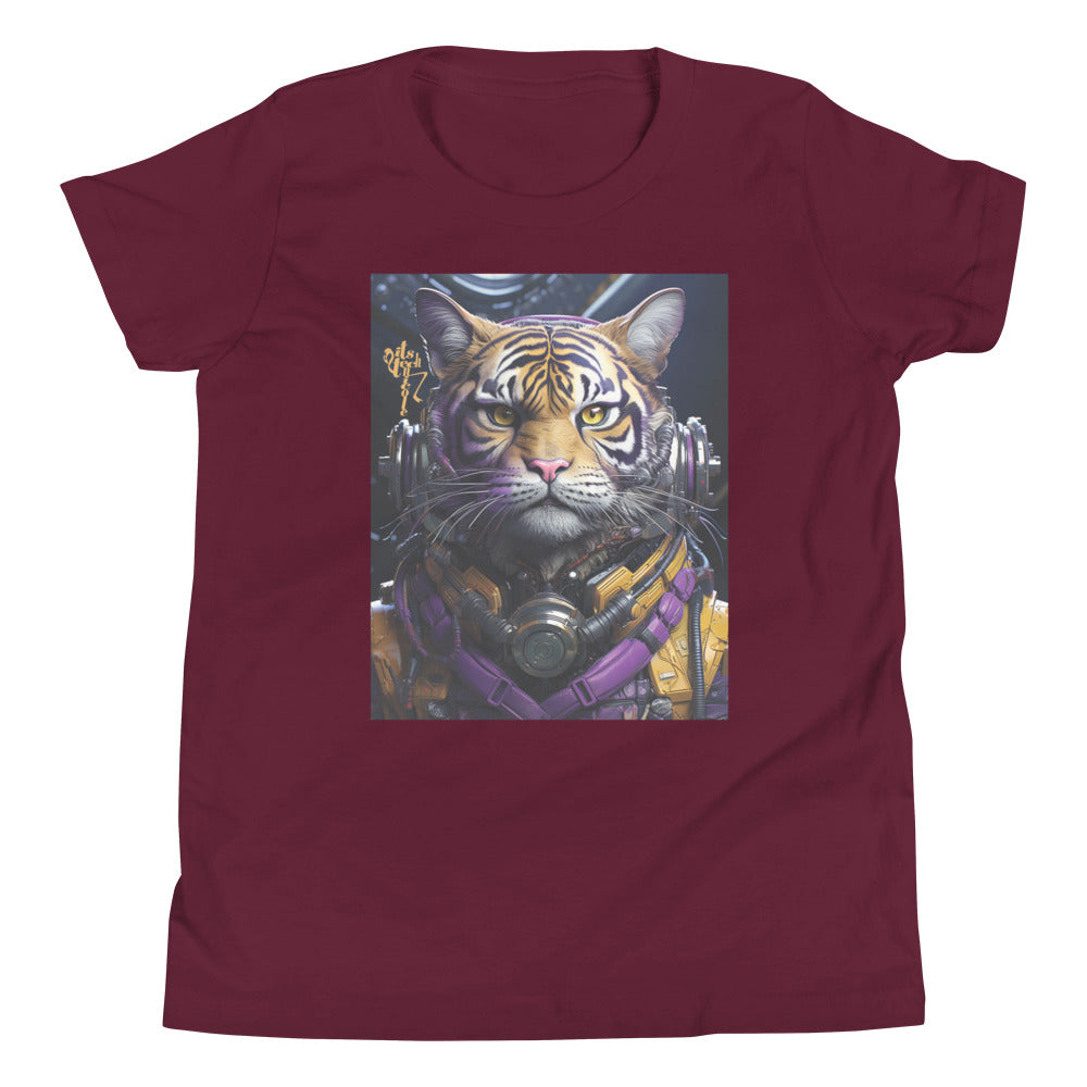 Futuristic Tiger Youth Short Sleeve T-Shirt