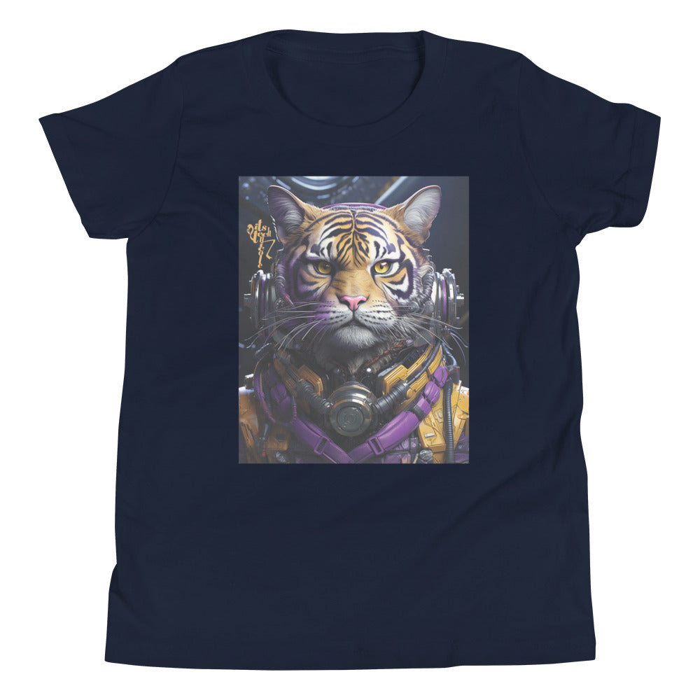 Futuristic Tiger Youth Short Sleeve T-Shirt