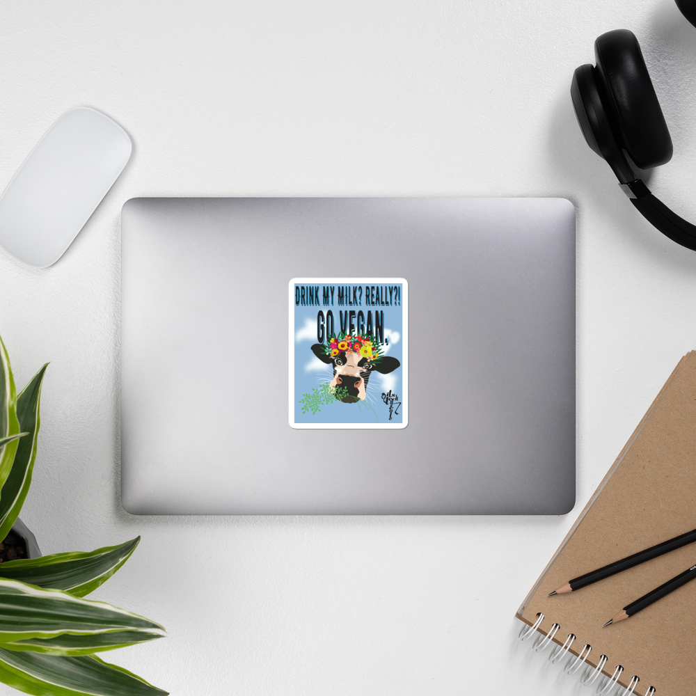 Go Vegan. Bubble-free stickers