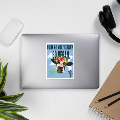 Go Vegan. Bubble-free stickers