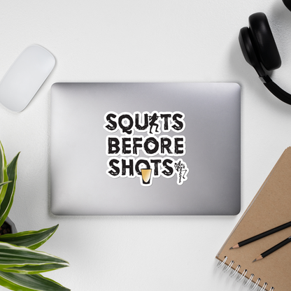 Squats Before Shots Bubble-free stickers
