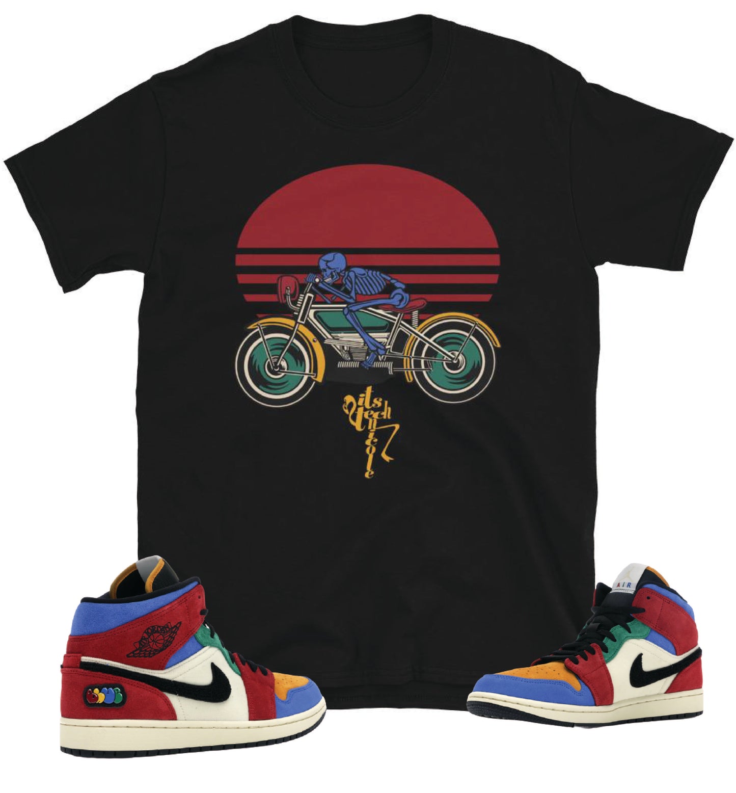 Art Inspired by Jordan 1 Mid SE Fearless Blue the Great Short-Sleeve T-Shirt