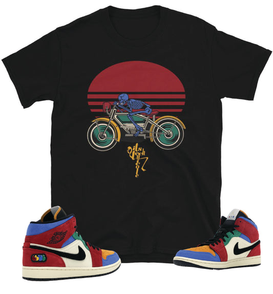 Art Inspired by Jordan 1 Mid SE Fearless Blue the Great Short-Sleeve T-Shirt