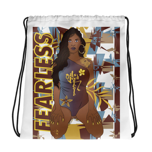 Art Inspired by Jordan 1 Mid SE Fearless Maison Chateau Rouge, Series 2 Drawstring bag